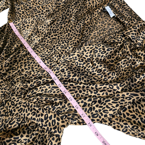 Vintage 1980s Animal / Leopard / Cheetah Print dress Frances Henaghan Size 14 - Picture 7 of 9